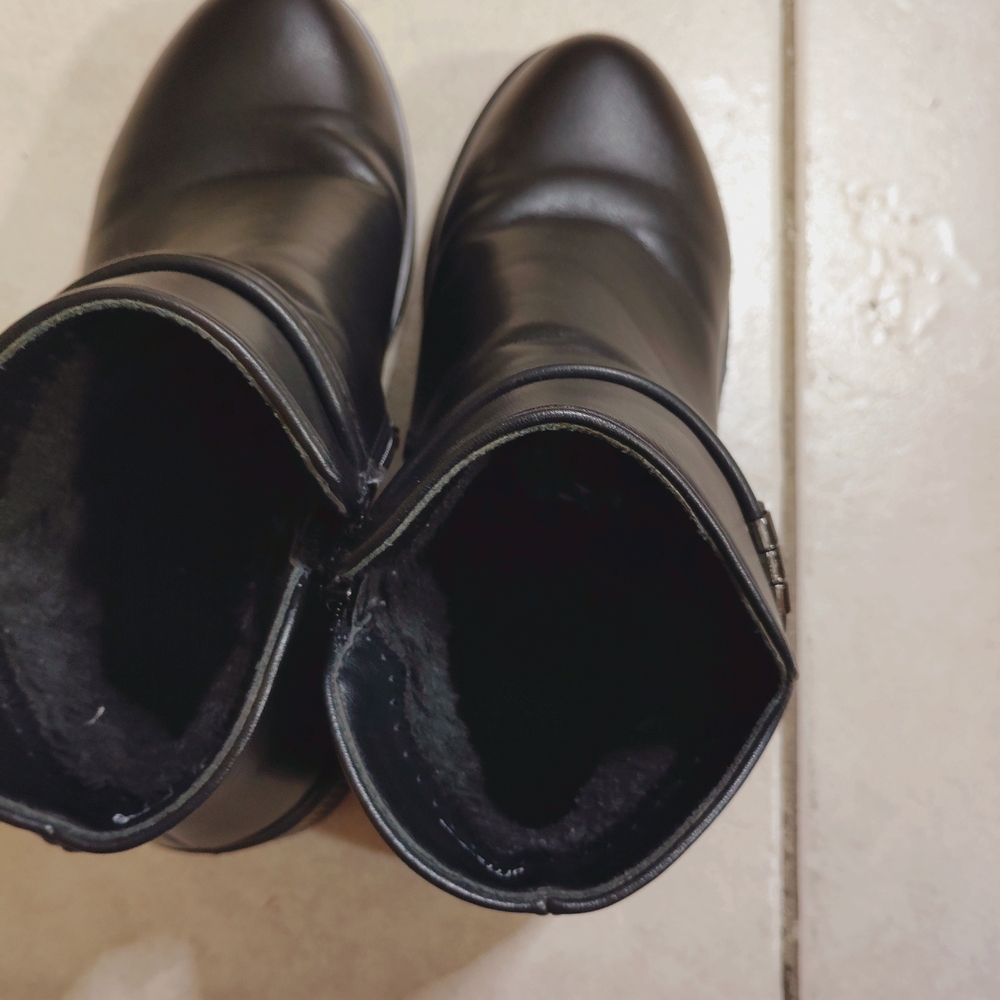 Black Leather Ankle Boots